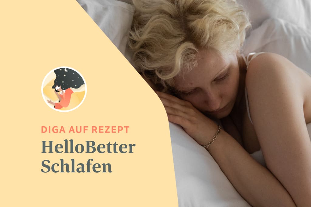 Frau schläft besser mit der DiGA HelloBetter Schlafen
